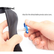 FnLune 1 Set Vacuum Tire Nozzle Lock Mountain Bike Presta Valve Nut with Install Wrench MTB Road Bicycle Tubeless Tire Valve Cap - FnLune