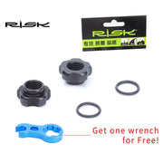 FnLune 1 Set Vacuum Tire Nozzle Lock Mountain Bike Presta Valve Nut with Install Wrench MTB Road Bicycle Tubeless Tire Valve Cap - FnLune