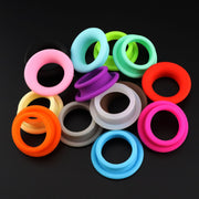 FnLune 10 Pcs Flared Mouth Professional Silicone Hairdressing Clippers Pet Clippers Pair of Coloured Finger Rings - FnLune