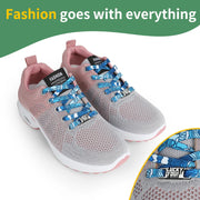 FnLune 100 120 140 Cherry Blossom Waves Lucky Blue Sky White Clouds Shoelace Shoe Buckle Gift Set Couple Gift Family Sharing Shoe Laces - FnLune