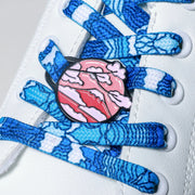 FnLune 100 120 140 Cherry Blossom Waves Lucky Blue Sky White Clouds Shoelace Shoe Buckle Gift Set Couple Gift Family Sharing Shoe Laces - FnLune