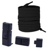 FnLune 1/2 Pair Rectangle Rectangle Elastic Laces No Tie Shoe Laces 8MM Wide Flat Shoelaces Without Ties Kids Adult Shoe Accessories - FnLune