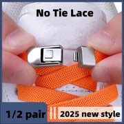 FnLune 1/2 Pair Rectangle Rectangle Elastic Laces No Tie Shoe Laces 8MM Wide Flat Shoelaces Without Ties Kids Adult Shoe Accessories - FnLune