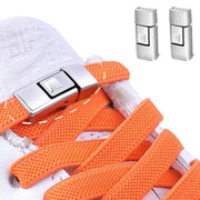 FnLune 1/2 Pair Rectangle Rectangle Elastic Laces No Tie Shoe Laces 8MM Wide Flat Shoelaces Without Ties Kids Adult Shoe Accessories - FnLune