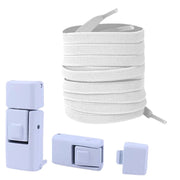 FnLune 1/2 Pair Rectangle Rectangle Elastic Laces No Tie Shoe Laces 8MM Wide Flat Shoelaces Without Ties Kids Adult Shoe Accessories - FnLune