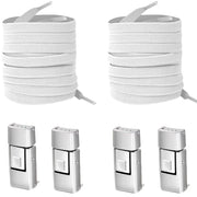 FnLune 1/2 Pair Rectangle Rectangle Elastic Laces No Tie Shoe Laces 8MM Wide Flat Shoelaces Without Ties Kids Adult Shoe Accessories - FnLune