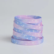 FnLune 120/140/160cm Stars Moon Sky Blue Smoke Purple Love Shoelaces Sneakers Flat Shoelaces - FnLune