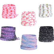 FnLune 120/140/160cm Stars Moon Sky Blue Smoke Purple Love Shoelaces Sneakers Flat Shoelaces - FnLune