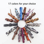 FnLune 1Pair Animal Pattern Shoelaces Flat AF1/AJ Sneakers Shoe laces Tiger/Snake/Leopard Print Shoelace 120/140/160CM Shoes Strings - FnLune