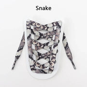 FnLune 1Pair Animal Pattern Shoelaces Flat AF1/AJ Sneakers Shoe laces Tiger/Snake/Leopard Print Shoelace 120/140/160CM Shoes Strings - FnLune