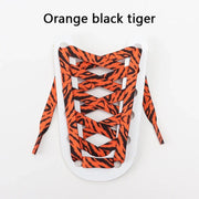 FnLune 1Pair Animal Pattern Shoelaces Flat AF1/AJ Sneakers Shoe laces Tiger/Snake/Leopard Print Shoelace 120/140/160CM Shoes Strings - FnLune