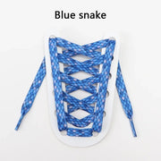 FnLune 1Pair Animal Pattern Shoelaces Flat AF1/AJ Sneakers Shoe laces Tiger/Snake/Leopard Print Shoelace 120/140/160CM Shoes Strings - FnLune