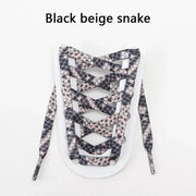 FnLune 1Pair Animal Pattern Shoelaces Flat AF1/AJ Sneakers Shoe laces Tiger/Snake/Leopard Print Shoelace 120/140/160CM Shoes Strings - FnLune