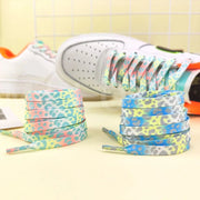 FnLune 1Pair Colorful Leopard Print Shoelaces AF1 Sneakers Shoe Laces Fashion Quality Flats Shoelace 120/140/160CM Shoes Accessories - FnLune