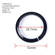 FnLune 1PC 1.5 inch Universal Bike Headset Base Spacer Crown Race Headset Washer Opening Tapered Straight Fork 45 Degree Bicycle Part - FnLune