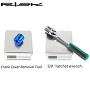 FnLune 2 In 1 Bicycle DUB Crankset Cover Removal Tool For XTR M9100 Bottom Bracket Crank Screw Removal Tool 3/8”Ratchet Wrench Set - FnLune