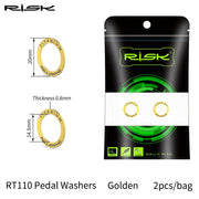 FnLune 2pcs OD 20mm Flate Washer for Bike Pedal, Titanium alloy pedal pad, Abnormal Noise Repair Gasket, Crank Protection Pad Ring - FnLune