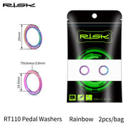 FnLune 2pcs OD 20mm Flate Washer for Bike Pedal, Titanium alloy pedal pad, Abnormal Noise Repair Gasket, Crank Protection Pad Ring - FnLune