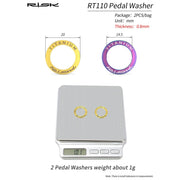 FnLune 2pcs OD 20mm Flate Washer for Bike Pedal, Titanium alloy pedal pad, Abnormal Noise Repair Gasket, Crank Protection Pad Ring - FnLune