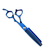 FnLune 440C 6 Inch Blue With Comb Hairdressing Scissors - FnLune