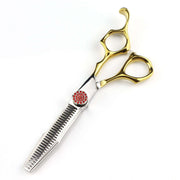 FnLune 440C 6 Inch Platinum Flat Scissors Hairdressing Scissors - FnLune