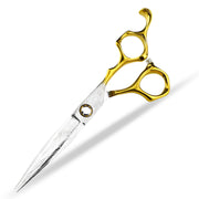 FnLune 440C 6 Inch Semi - Gold Damascus Pattern Hairdressing Scissors - FnLune