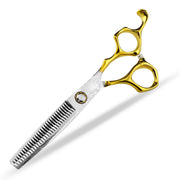 FnLune 440C 6 Inch Semi - Gold Damascus Pattern Hairdressing Scissors - FnLune