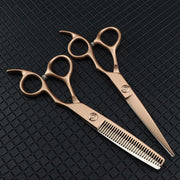 FnLune 440C 6.0’ Frosted Gold Hairdressing Scissors - FnLune