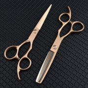 FnLune 440C 6.0’ Frosted Gold Hairdressing Scissors - FnLune