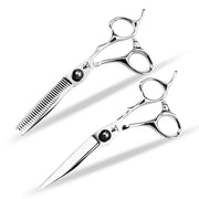 FnLune 440C 6.0 Inch Black Gem Double Sided Sword Hairdressing Scissors - FnLune