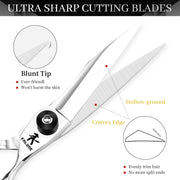 FnLune 440C 6.0 Inch Black Gem Double Sided Sword Hairdressing Scissors - FnLune