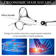 FnLune 440C 6.0 Inch Black Gem Double Sided Sword Hairdressing Scissors - FnLune