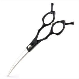FnLune 440C 6.5 Inch Semi - Black Double Curved Handle Hairdressing Scissors Hairdressing Scissors Flat Scissors Bangs Scissors Dental Scissors Thinning - FnLune