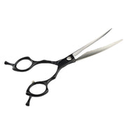 FnLune 440C 6.5 Inch Semi - Black Double Curved Handle Hairdressing Scissors Hairdressing Scissors Flat Scissors Bangs Scissors Dental Scissors Thinning - FnLune
