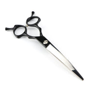 FnLune 440C 6.5 Inch Semi - Black Double Curved Handle Hairdressing Scissors Hairdressing Scissors Flat Scissors Bangs Scissors Dental Scissors Thinning - FnLune