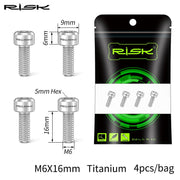 FnLune 4pcs/Set Bicycle M6x16mm M6x18mm M6x20mm Titanium Disc Brake Caliper Bolts Arm Crank Screws - FnLune