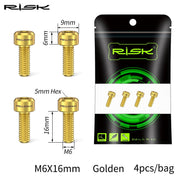 FnLune 4pcs/Set Bicycle M6x16mm M6x18mm M6x20mm Titanium Disc Brake Caliper Bolts Arm Crank Screws - FnLune