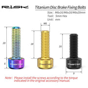 FnLune 4pcs/Set Bicycle M6x16mm M6x18mm M6x20mm Titanium Disc Brake Caliper Bolts Arm Crank Screws - FnLune