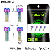 FnLune 4pcs/Set Bicycle M6x16mm M6x18mm M6x20mm Titanium Disc Brake Caliper Bolts Arm Crank Screws - FnLune