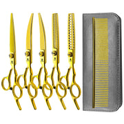 FnLune 5 Color 6.0 Inch Set of 5 Pet Grooming Shears - FnLune