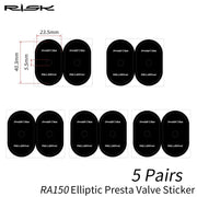 FnLune 5 Pairs (10PCS) RISK MTB Road Bike Bicycle Elliptic Presta Valve Stickers Tube Rim Protection Pad Air Nozzle Gasket DROPSHIPPING - FnLune