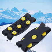 FnLune 5 - Stud Snow Ice Claw Climbing Anti Slip Spikes Grips Crampon Cleats Shoes Cover for Women Men Boots Cover Size 35 - 43 - FnLune