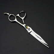 FnLune 6.0寸奈普森骷髅花柄个性 美发剪刀 理发剪 平剪 牙剪 - FnLune