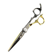 FnLune 6.0 Black Gold 440C Hairdressing Scissors Straight Scissors Dental - FnLune