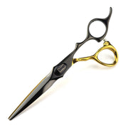 FnLune 6.0’ Black Gold Double Sided Sword Back Hairdressing Scissors - FnLune