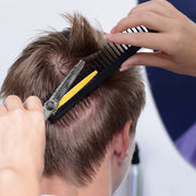 FnLune 6.0 Black Gold Flower Handle Double Sided Hairdressing Flat Scissors - FnLune