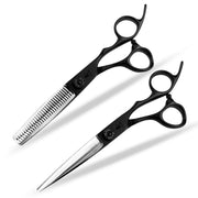 FnLune 6.0’ Black Hairdressing Scissors Hairdressing Scissors Flat Scissors Bangs Scissors Dental Scissors Thinning Scissors - FnLune