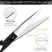 FnLune 6.0’ Black Hairdressing Scissors Hairdressing Scissors Flat Scissors Bangs Scissors Dental Scissors Thinning Scissors - FnLune