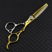 FnLune 6.0 Black lacquered hairdressing scissors Hairdressing scissors Flat scissors Bangs scissors Dental scissors Thinning scissors - FnLune