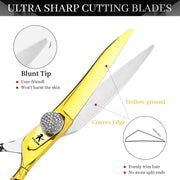 FnLune 6.0 Black lacquered hairdressing scissors Hairdressing scissors Flat scissors Bangs scissors Dental scissors Thinning scissors - FnLune